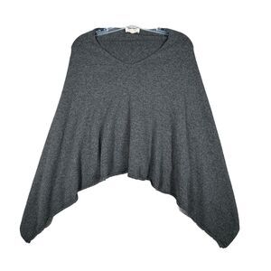 Paisley Road Poncho Women Medium Gray‎ Cashmere Casual Basic Neutral Minimalist